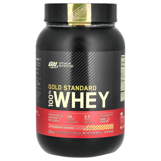 Optimum Nutrition-Gold Standard 100% Whey-Strawberry Banana-2 lb (907 g)