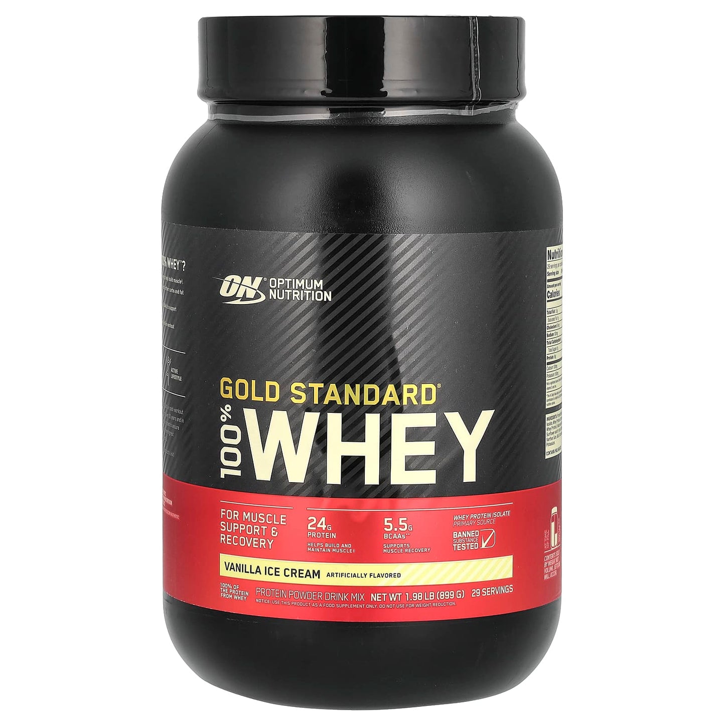 Optimum Nutrition-Gold Standard 100% Whey-Vanilla Ice Cream-1.98 lb (899 g)