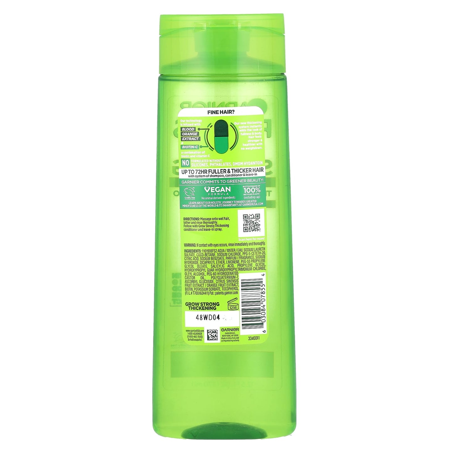 Garnier, Fructis, Grow Strong, Thickening, Shampoo, For Fine Hair, 12.5 fl oz (370 ml)