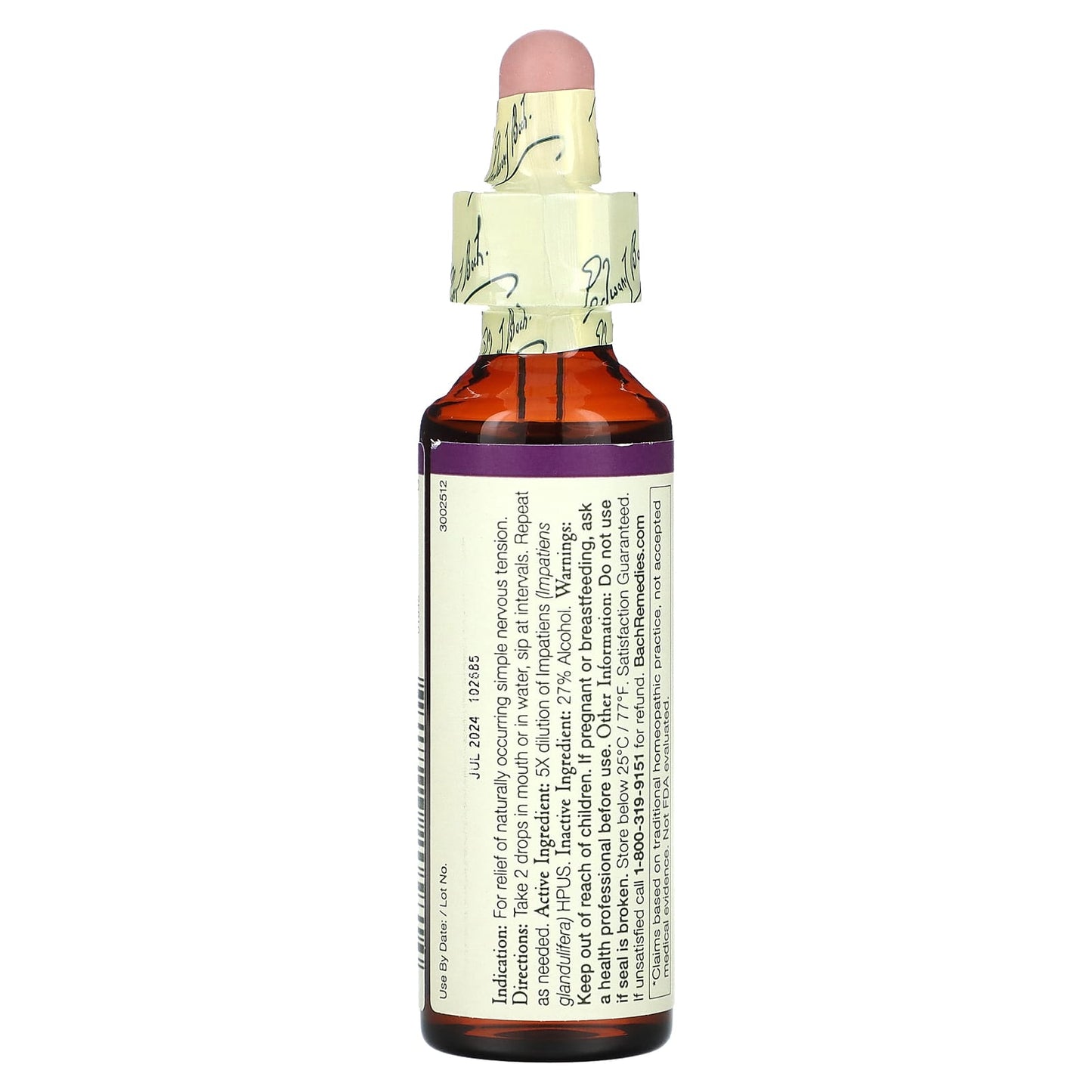 Bach, Original Flower Remedies, Impatiens, 0.7 fl oz (20 ml)