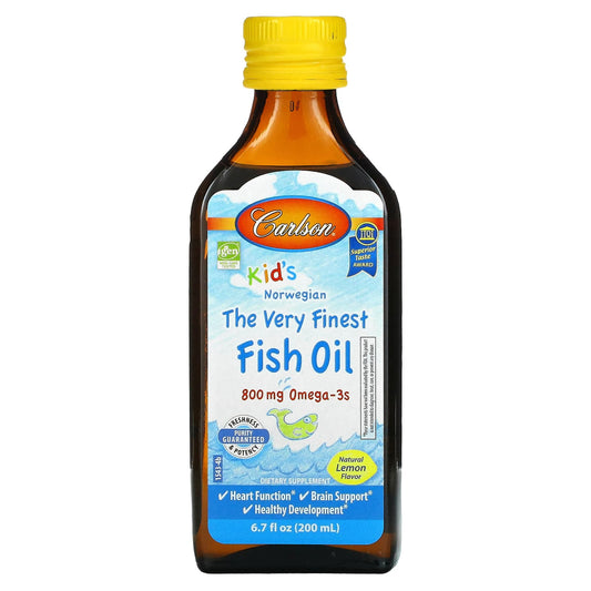 Carlson-Kid's Norwegian-The Very Finest Fish Oil-Natural Lemon-800 mg-6.7 fl oz (200 ml)