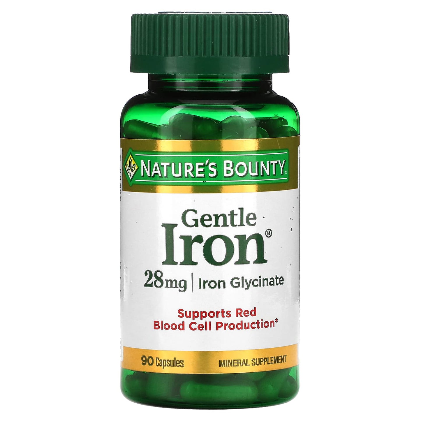 Nature's Bounty-Gentle Iron-28 mg-90 Capsules