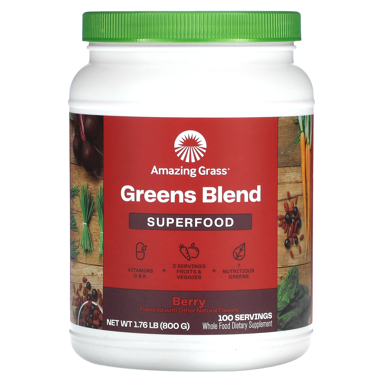 Amazing Grass-Greens Blend Superfood-Berry-1.76 lb (800 g)