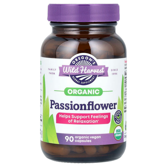 Oregon's Wild Harvest-Organic Passionflower-90 Organic Vegan Capsules