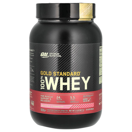 Optimum Nutrition-Gold Standard 100% Whey-Delicious Strawberry-2 lb (907 g)