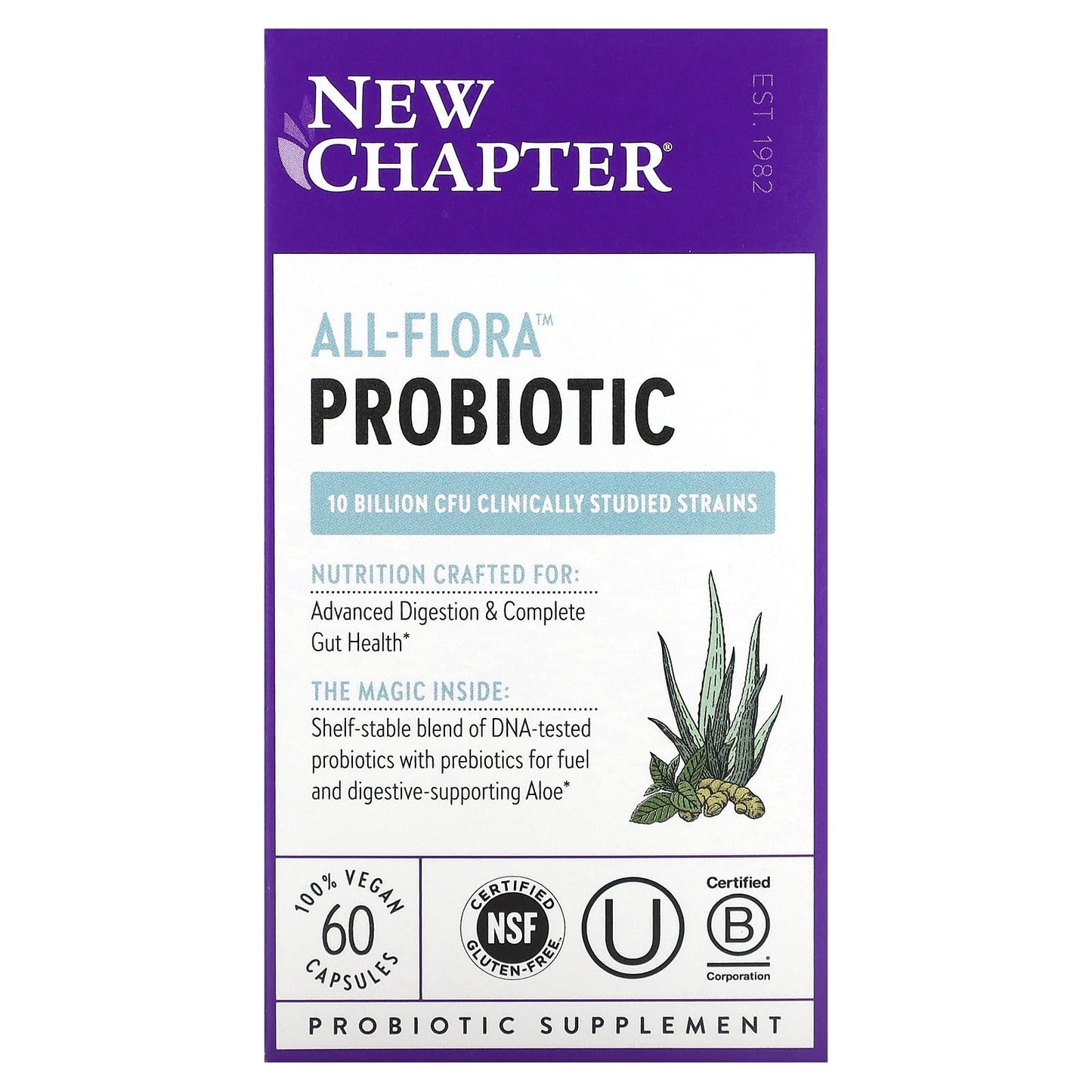 New Chapter-All-Flora Probiotic -10 Billion CFU-60 Vegan Capsules