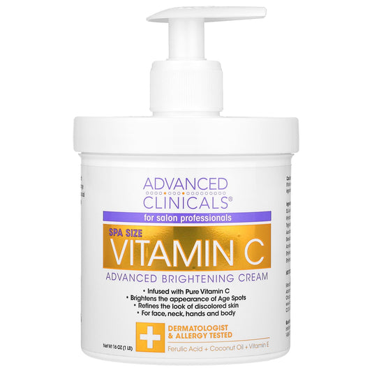 Advanced Clinicals-Vitamin C-Advanced Brightening Cream-1 lb (16 oz)