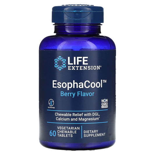 Life Extension-EsophaCool-Berry-60 Vegetarian Chewable Tablets