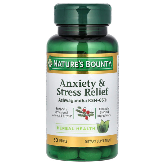 Nature's Bounty-Anxiety & Stress Relief-Ashwagandha KSM-66-50 Tablets