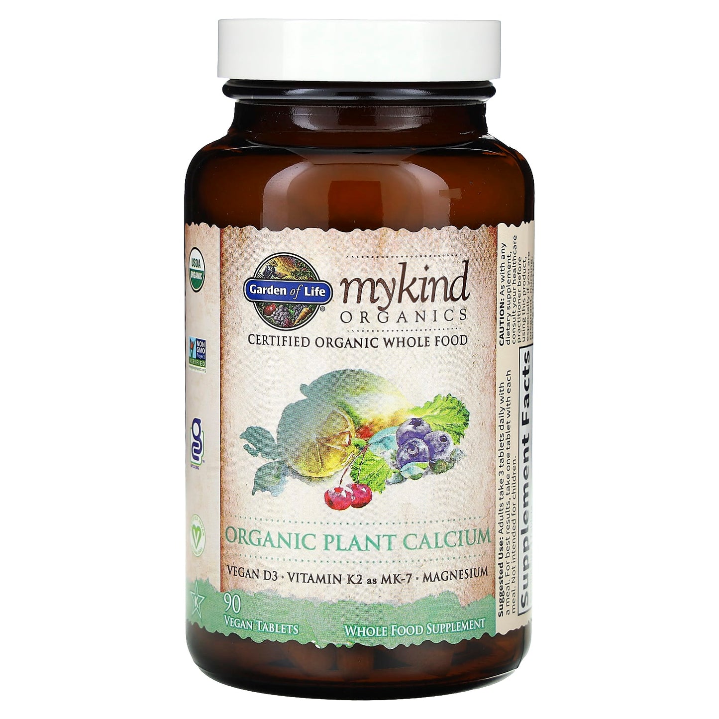 Garden of Life, MyKind Organics, Organic Plant Calcium, 90 Vegan Tablets