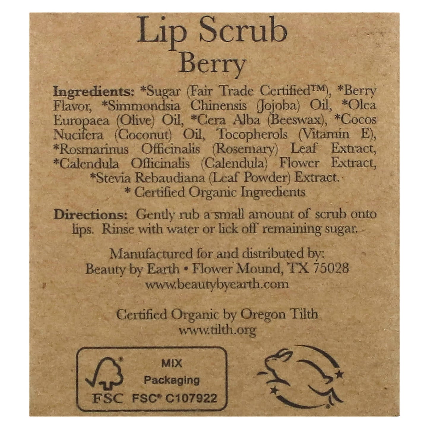 Beauty By Earth, Lip Scrub, Berry, 0.7 oz (20 g)