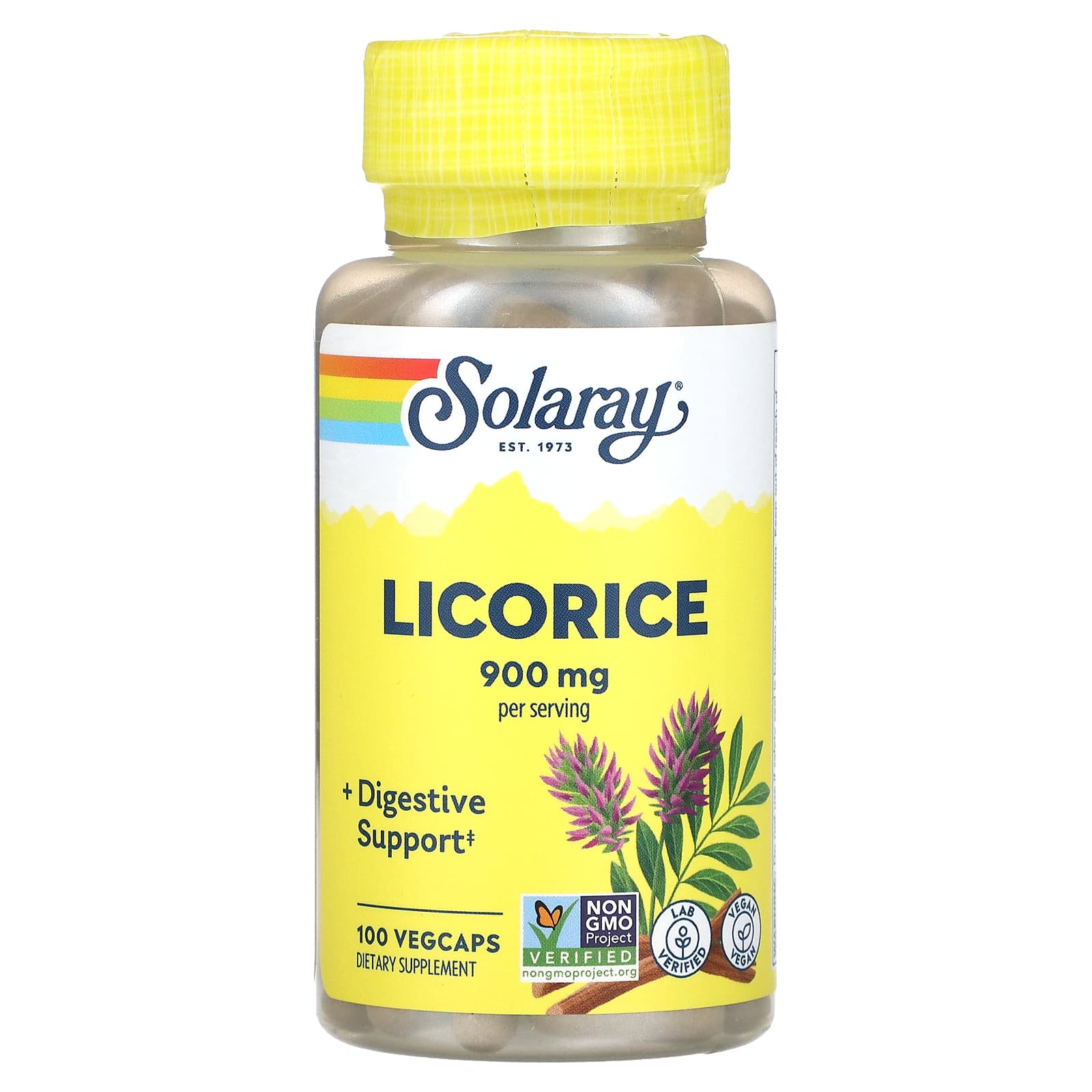 Solaray-Licorice-900 mg-100 VegCaps (450 mg per Capsule)