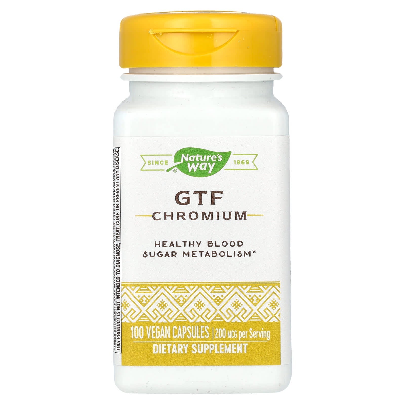 Nature's Way-GTF Chromium-200 mcg-100 Vegan Capsules