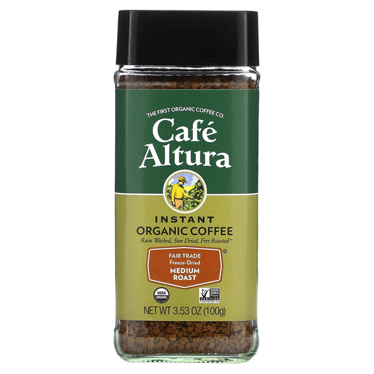 Cafe Altura-Instant Organic Coffee-Medium Roast-Freeze-Dried-3.53 oz (100 g)