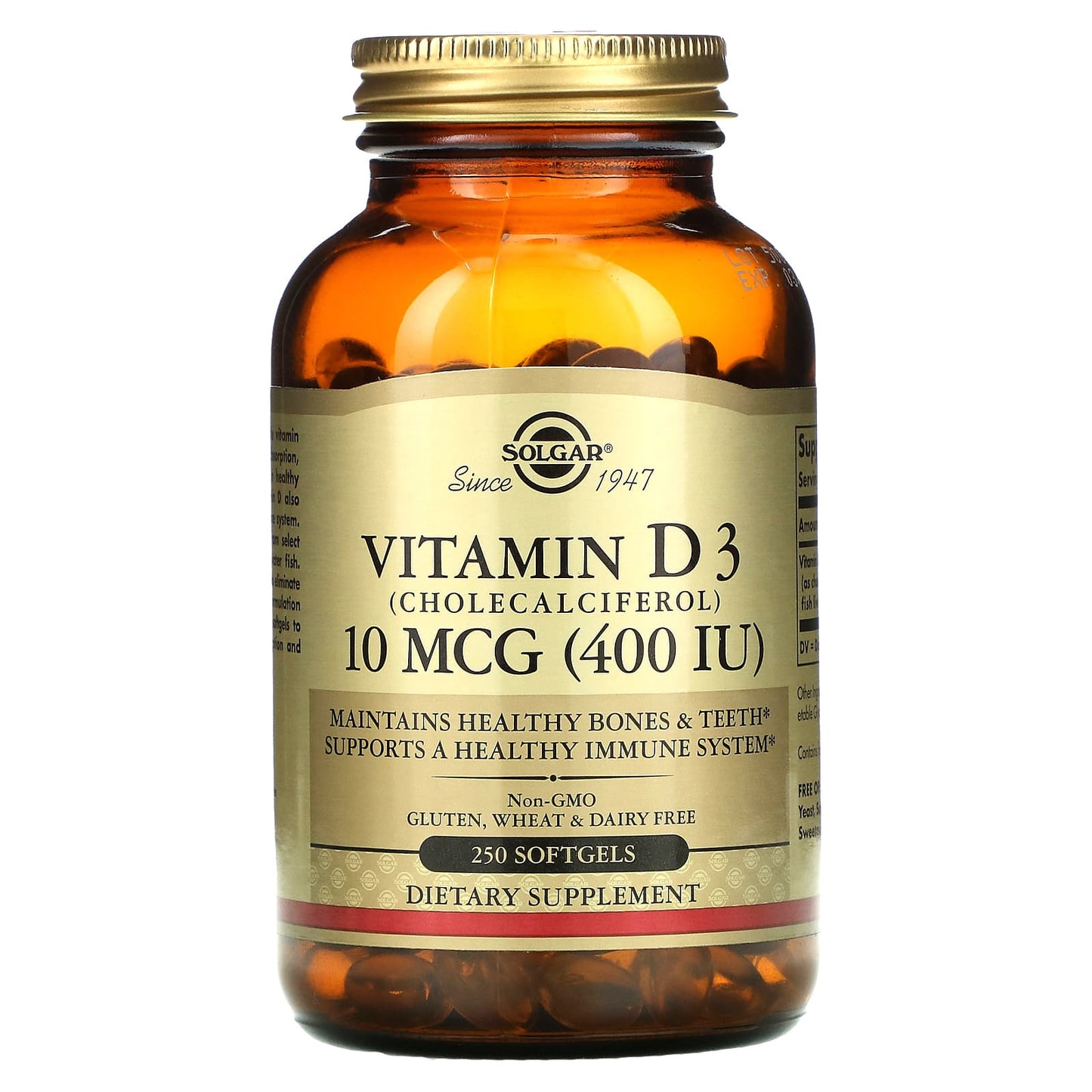 Solgar-Vitamin D3-10 mcg (400 IU)-250 Softgels