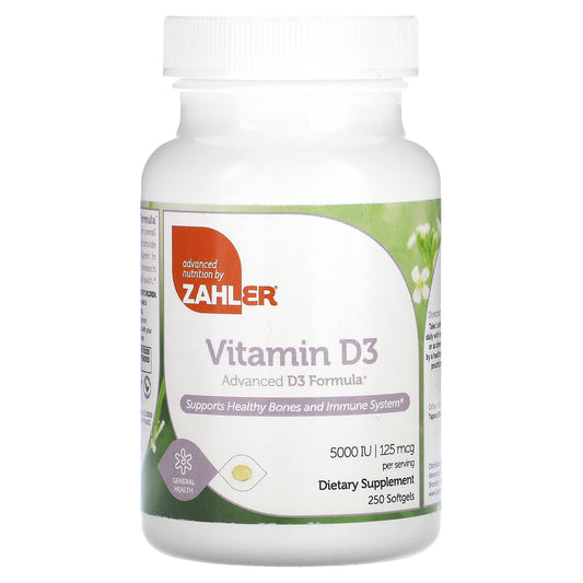 Zahler-Vitamin D3-Advanced D3 Formula-125 mcg (5,000 IU)-250 Softgels