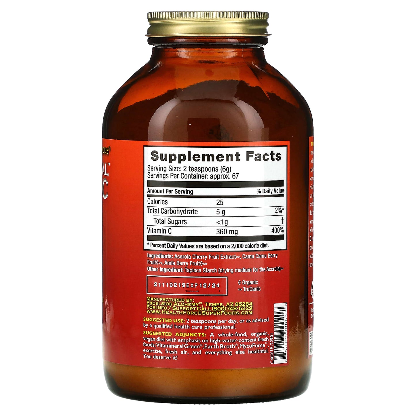 HealthForce Superfoods, Truly Natural Vitamin C, 14.1 oz (400 g)