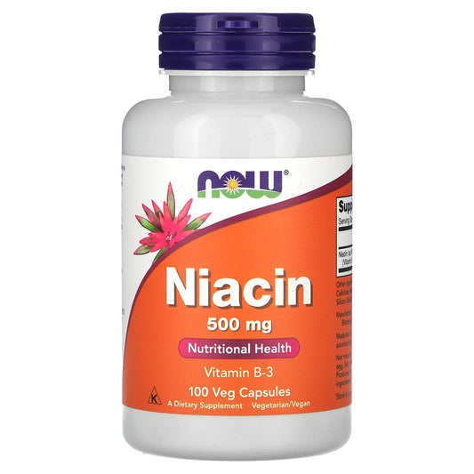 NOW Foods-Niacin-500 mg-100 Veg Capsules