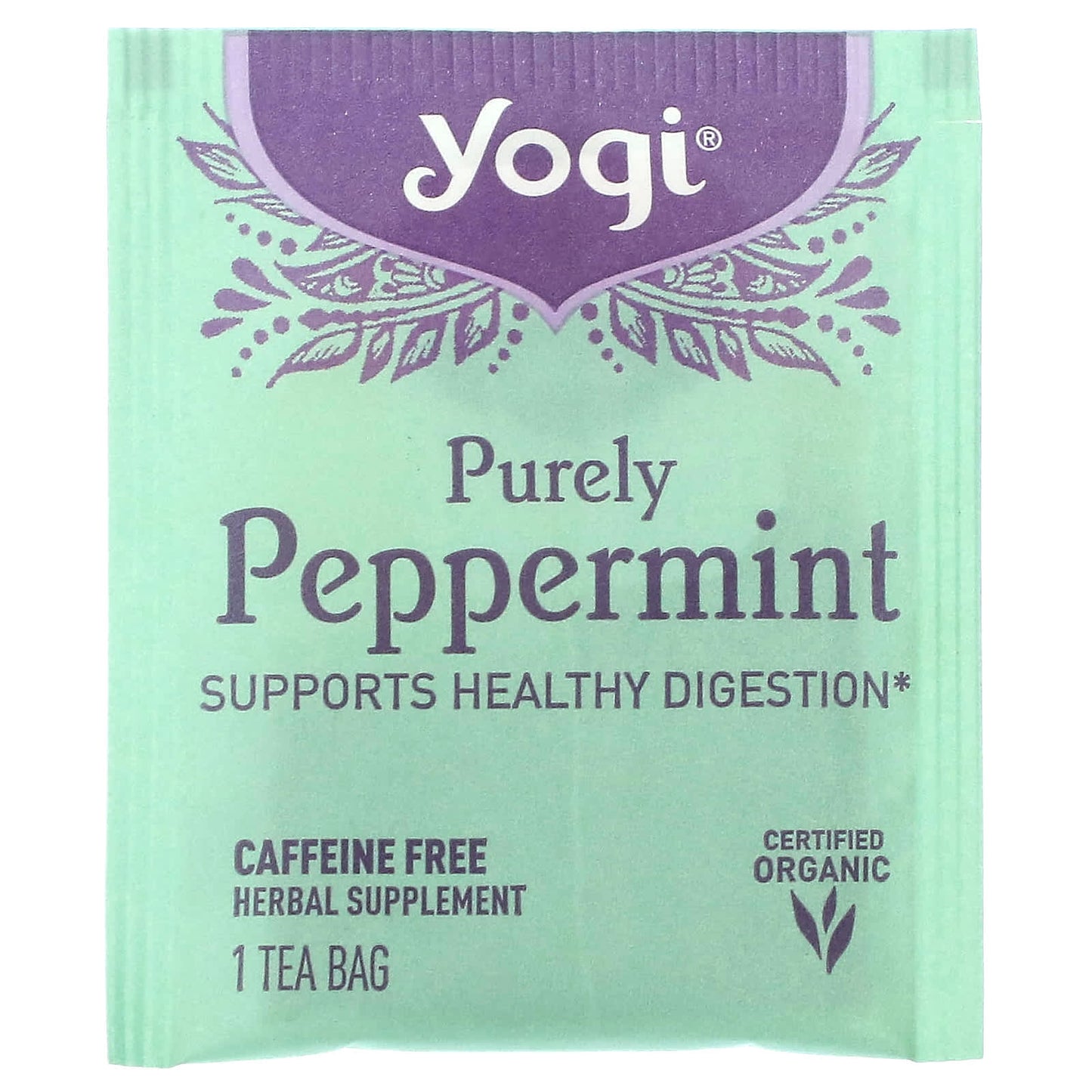 Yogi Tea, Purely Peppermint, Caffeine Free, 16 Tea Bags, 0.85 oz (24 g)