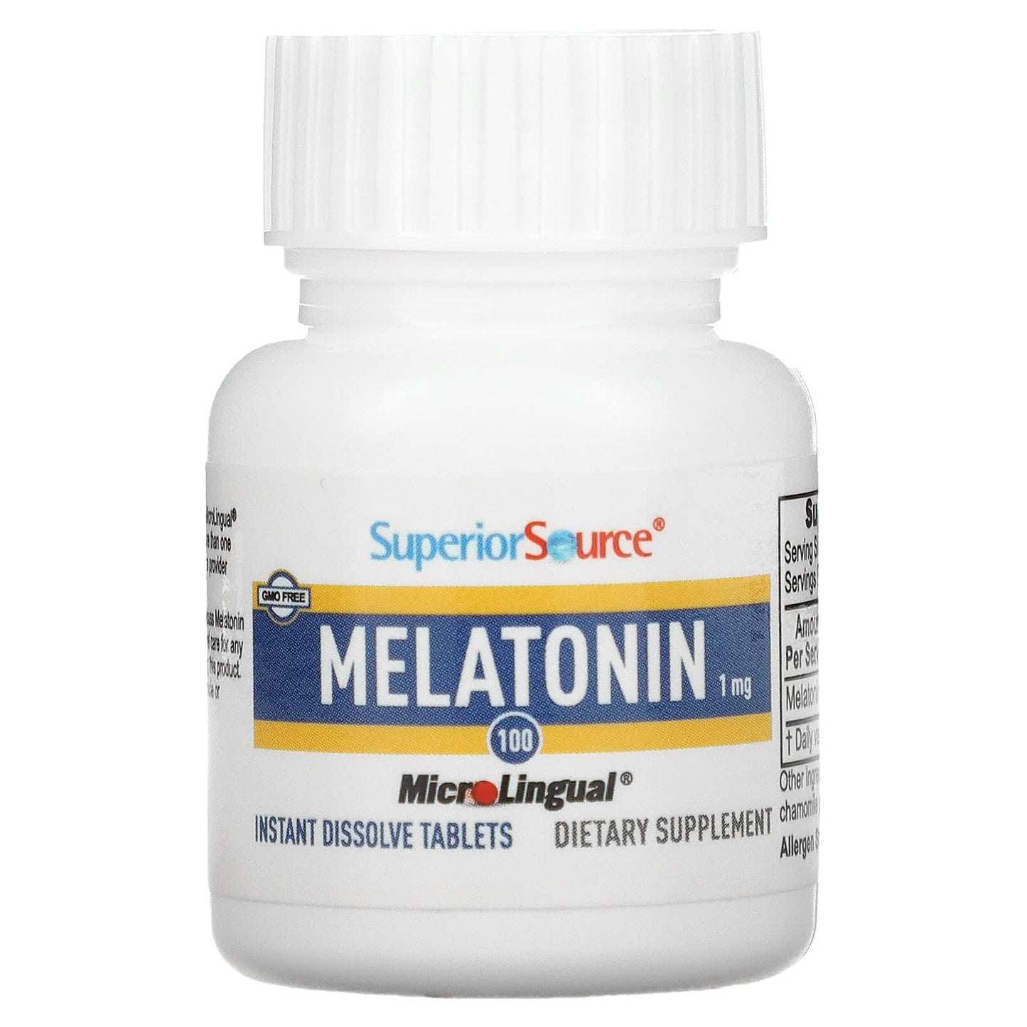 Superior Source, Melatonin, 1 mg, 100 MicroLingual Instant Dissolve Tablets