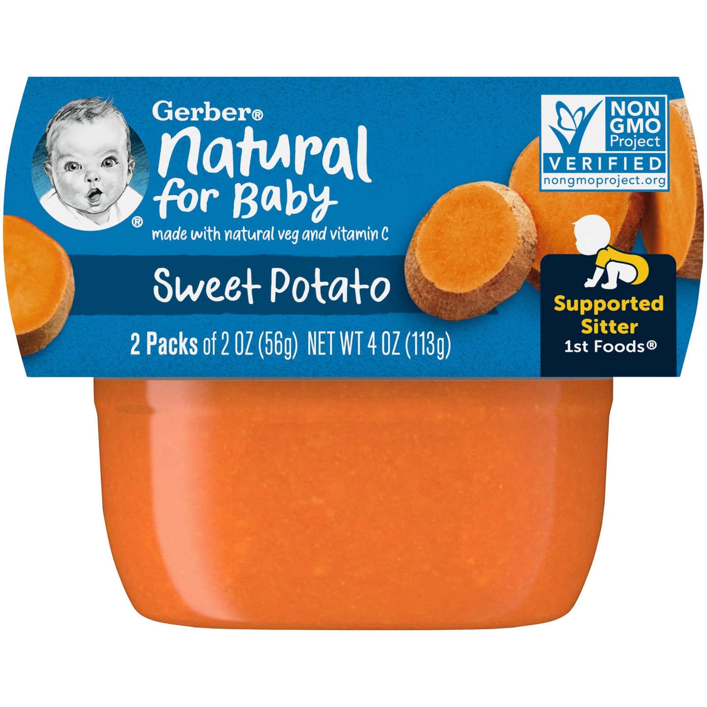 Gerber-Natural for Baby-1st Foods-Sweet Potato-2 Pack-2 oz (56 g) Each