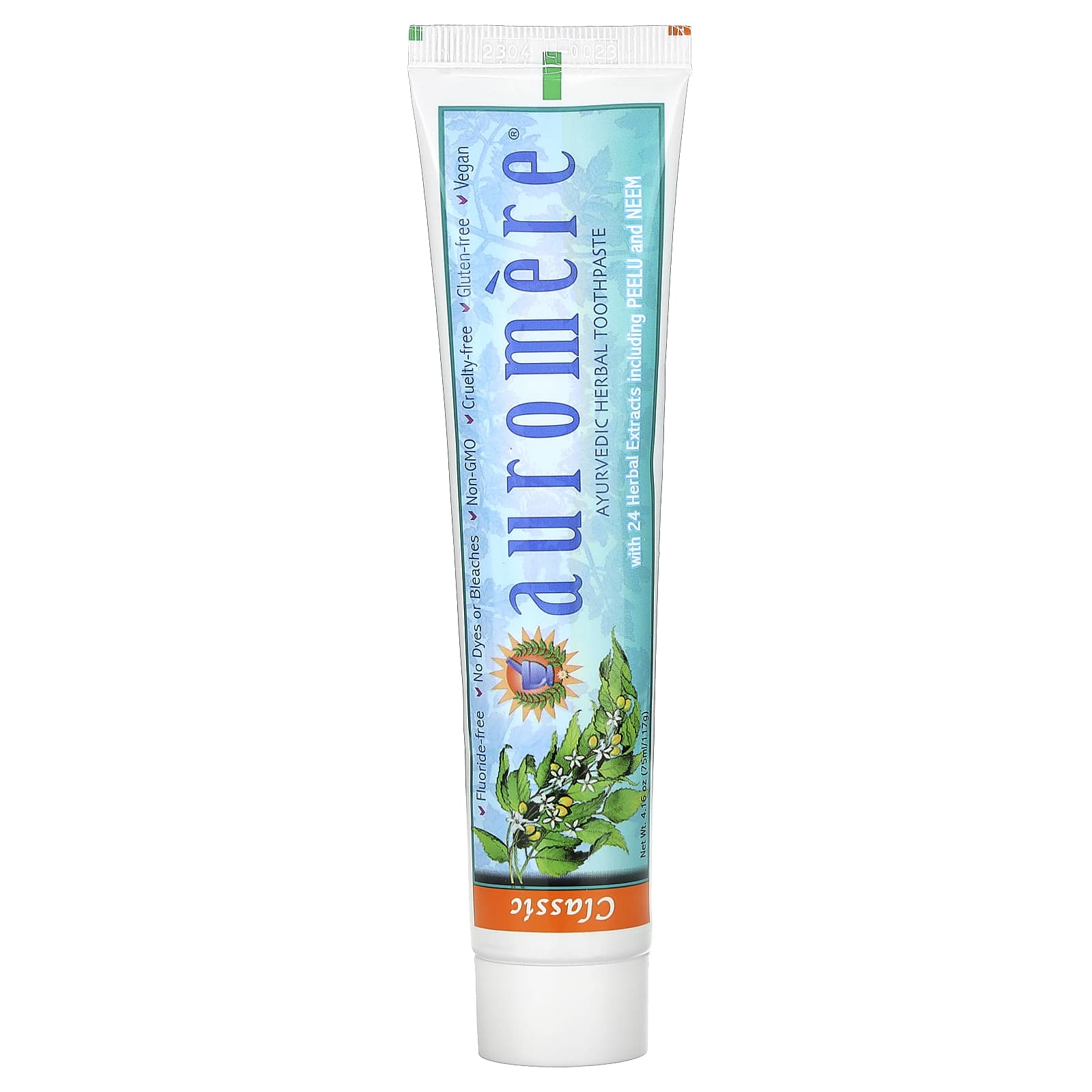 Auromere-Ayurvedic Herbal Toothpaste-Classic-4.16 oz (117 g)