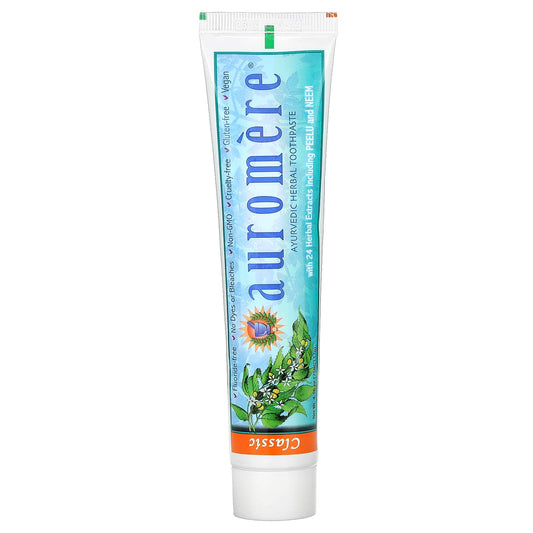 Auromere-Ayurvedic Herbal Toothpaste-Classic-4.16 oz (117 g)