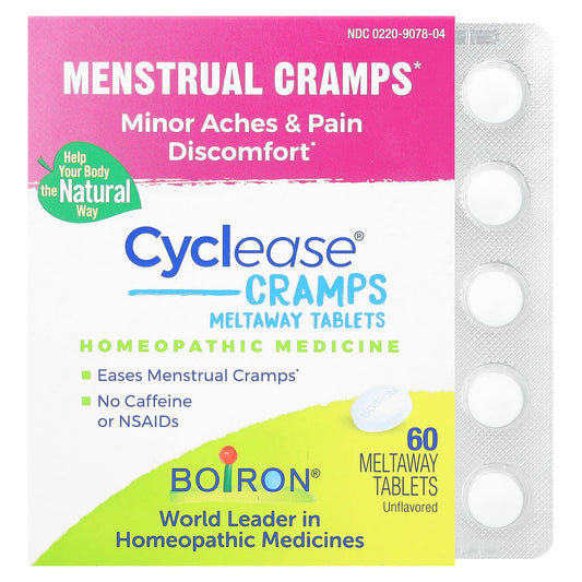 Boiron-Cyclease Cramps-Meltaway Tablets-Unflavored-60 Meltaway Tablets