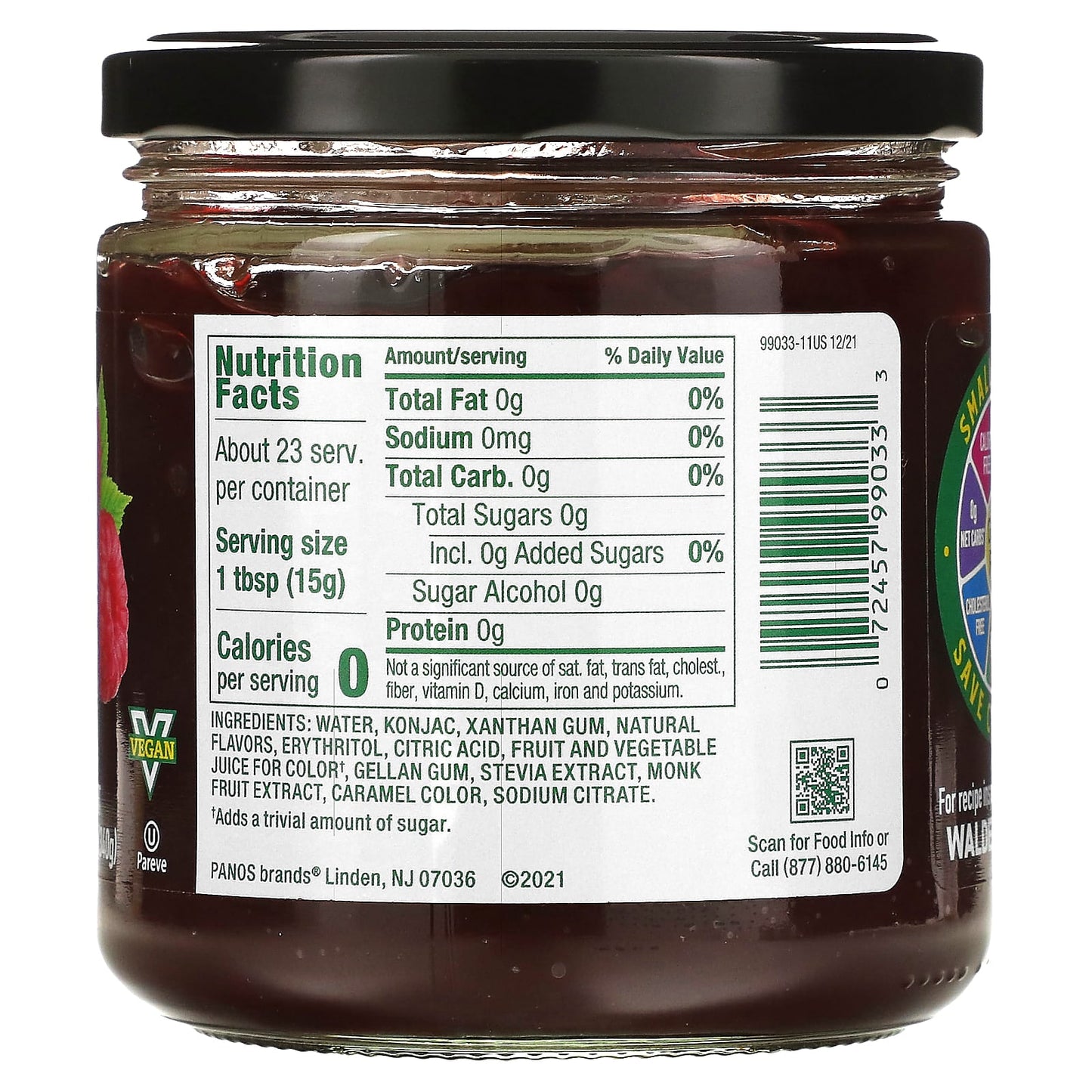 Walden Farms, Raspberry Fruit Spread, 12 oz (340 g)