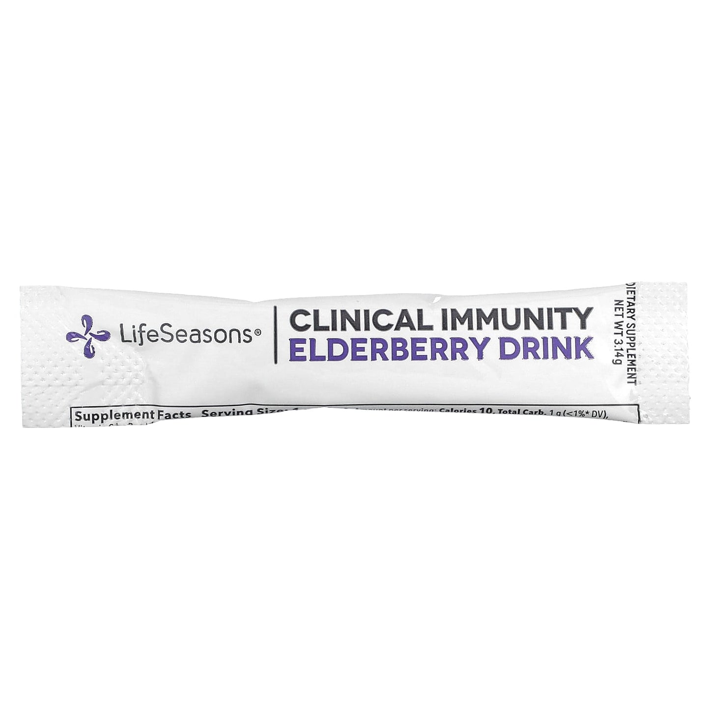 LifeSeasons, Clinical Immunity Elderberry Drink Mix, Berry-Lemon, 39,000 mg, 5 Packets, 3.14 g Each