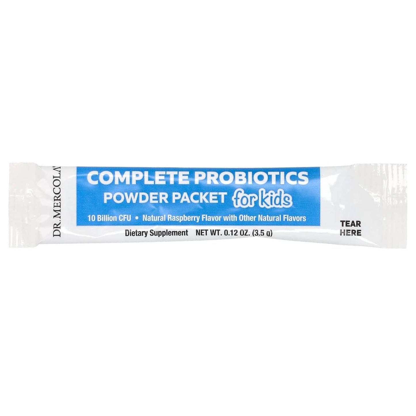 Dr. Mercola, Complete Probiotics Powder Packets for Kids, Natural Raspberry , 10 Billion CFU, 30 Packets, 0.12 oz (3.5 g) Each