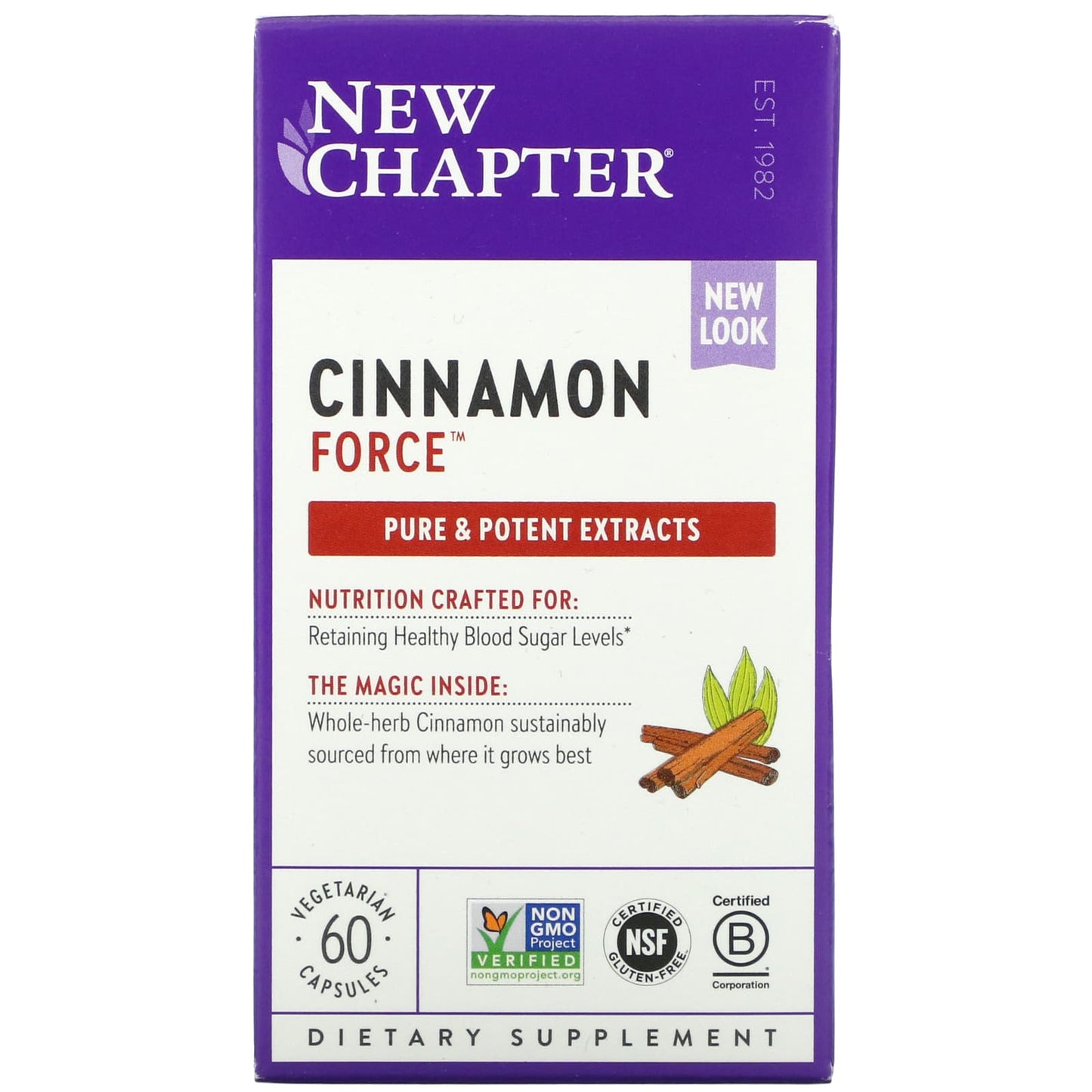 New Chapter-Cinnamon Force-60 Vegetarian Capsules