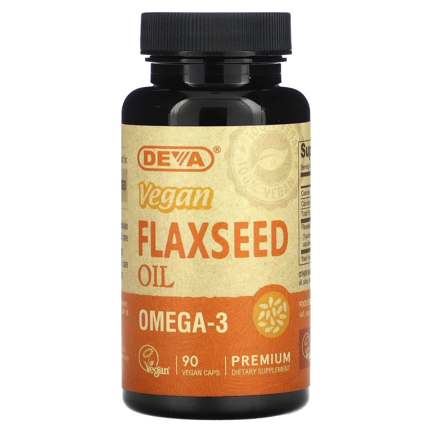 Deva-Premium Vegan Flaxseed Oil-90 Vegan Caps