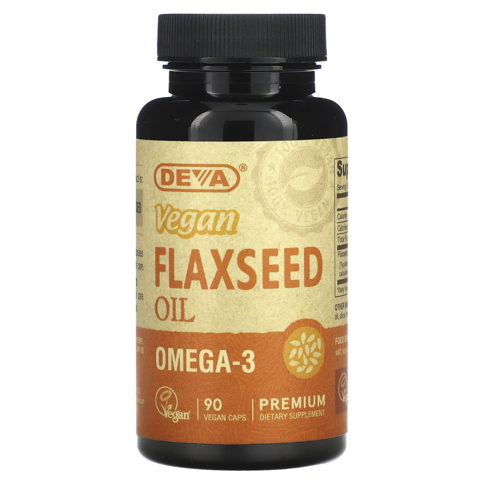 Deva-Premium Vegan Flaxseed Oil-90 Vegan Caps