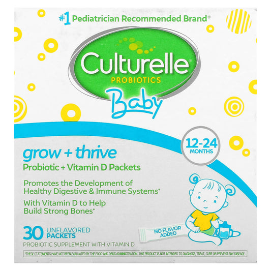 Culturelle-Probiotics-Baby-Grow + Thrive-Probiotics + Vitamin D Packets-12-24 Months-Unflavored-30 Packets