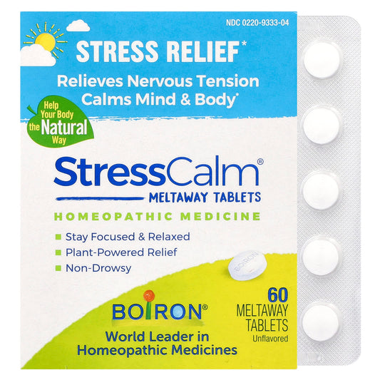 Boiron-Stress Calm Meltaway Tablets-Stress Relief-Unflavored-60 Meltaway Tablets