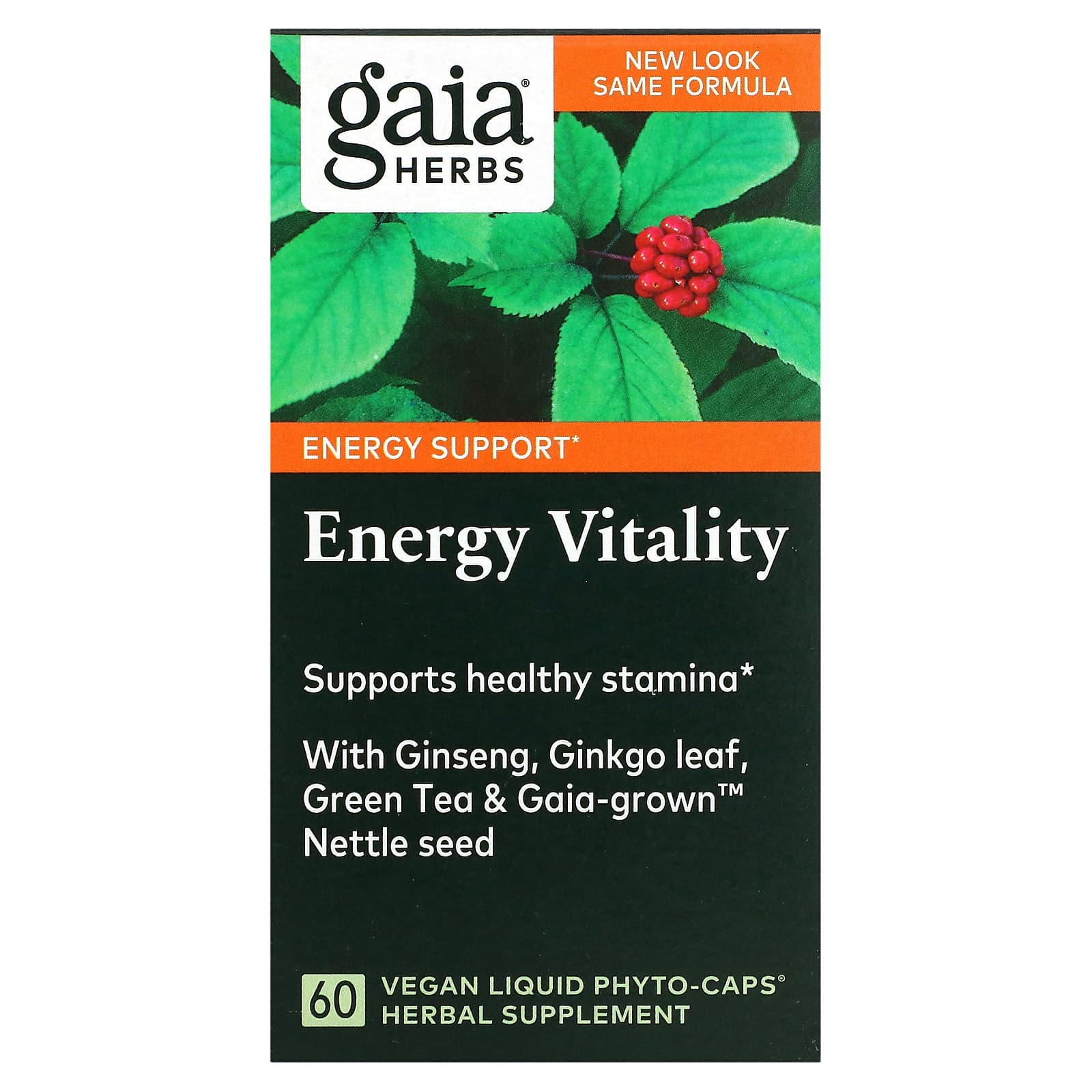 Gaia Herbs-Energy Vitality-60 Vegan Liquid Phyto-Caps