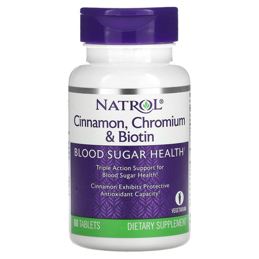 Natrol-Cinnamon-Chromium & Biotin-60 Tablets