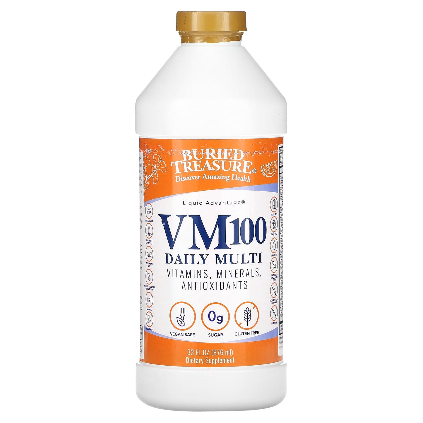 Buried Treasure-Liquid Advantage-VM100 Daily Multi-Orange Zest-32 fl oz (976 ml)