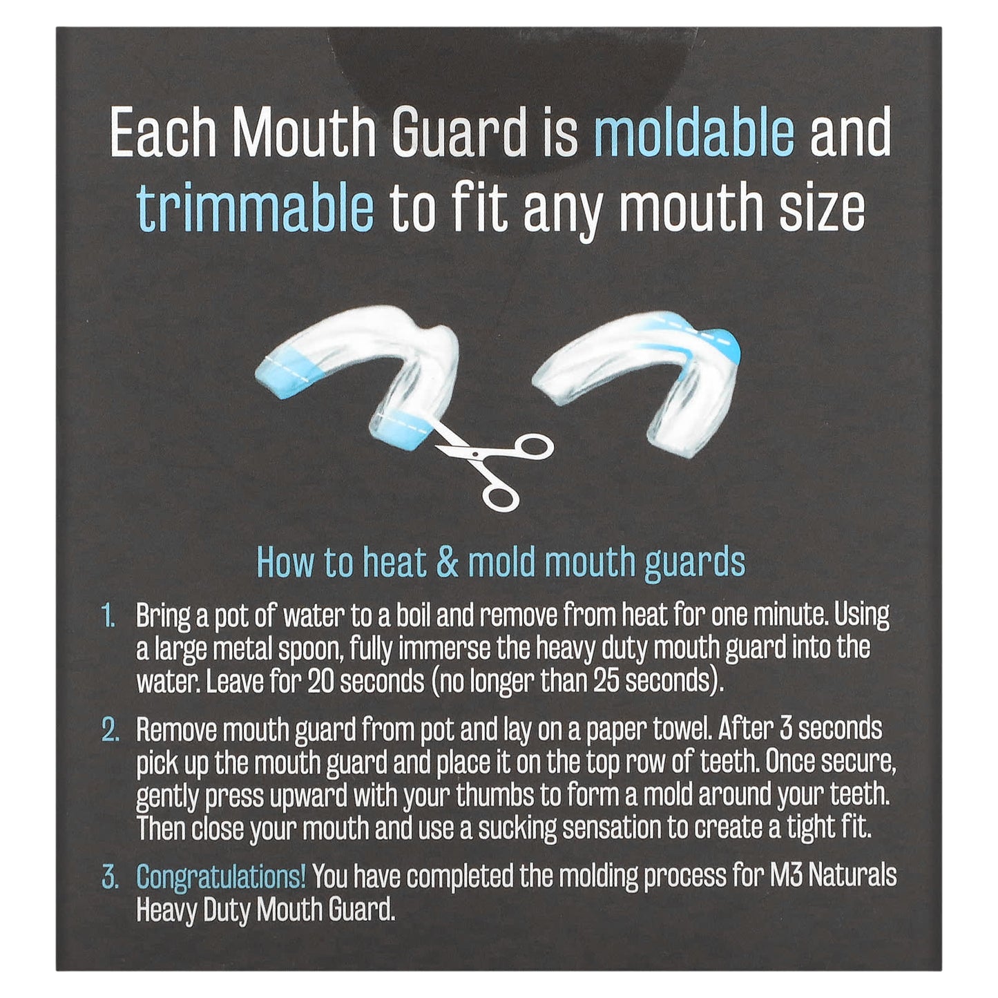 M3 Naturals, Mouth Guards, 3 Sizes, 4 Guards