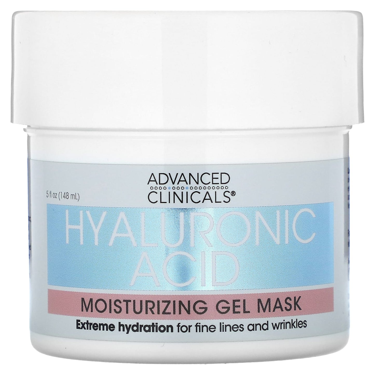 Advanced Clinicals-Hyaluronic Acid-Moisturizing Gel Beauty Mask-5 fl oz (148 ml)