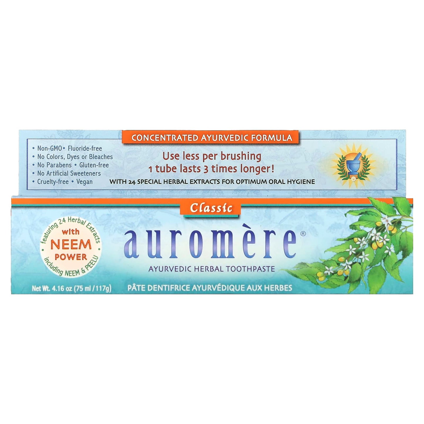 Auromere, Ayurvedic Herbal Toothpaste, Classic, 4.16 oz (117 g)