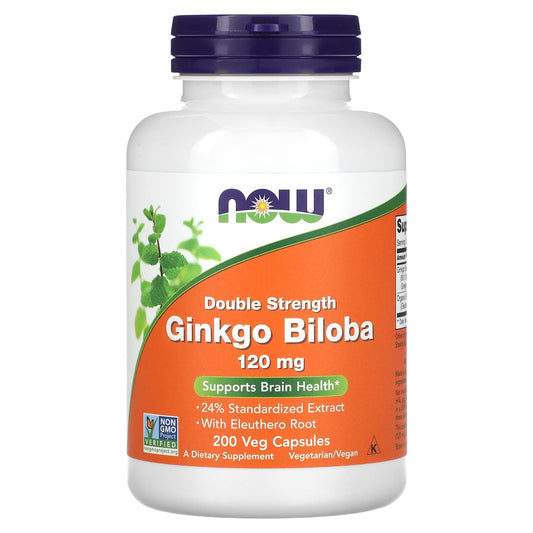 NOW Foods-Ginkgo Biloba-Double Strength-120 mg-200 Veg Capsules