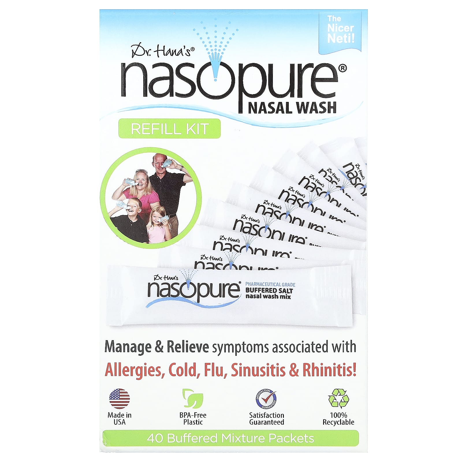 Nasopure-Nasal Wash Refill Kit-40 Buffered Mixture Packet