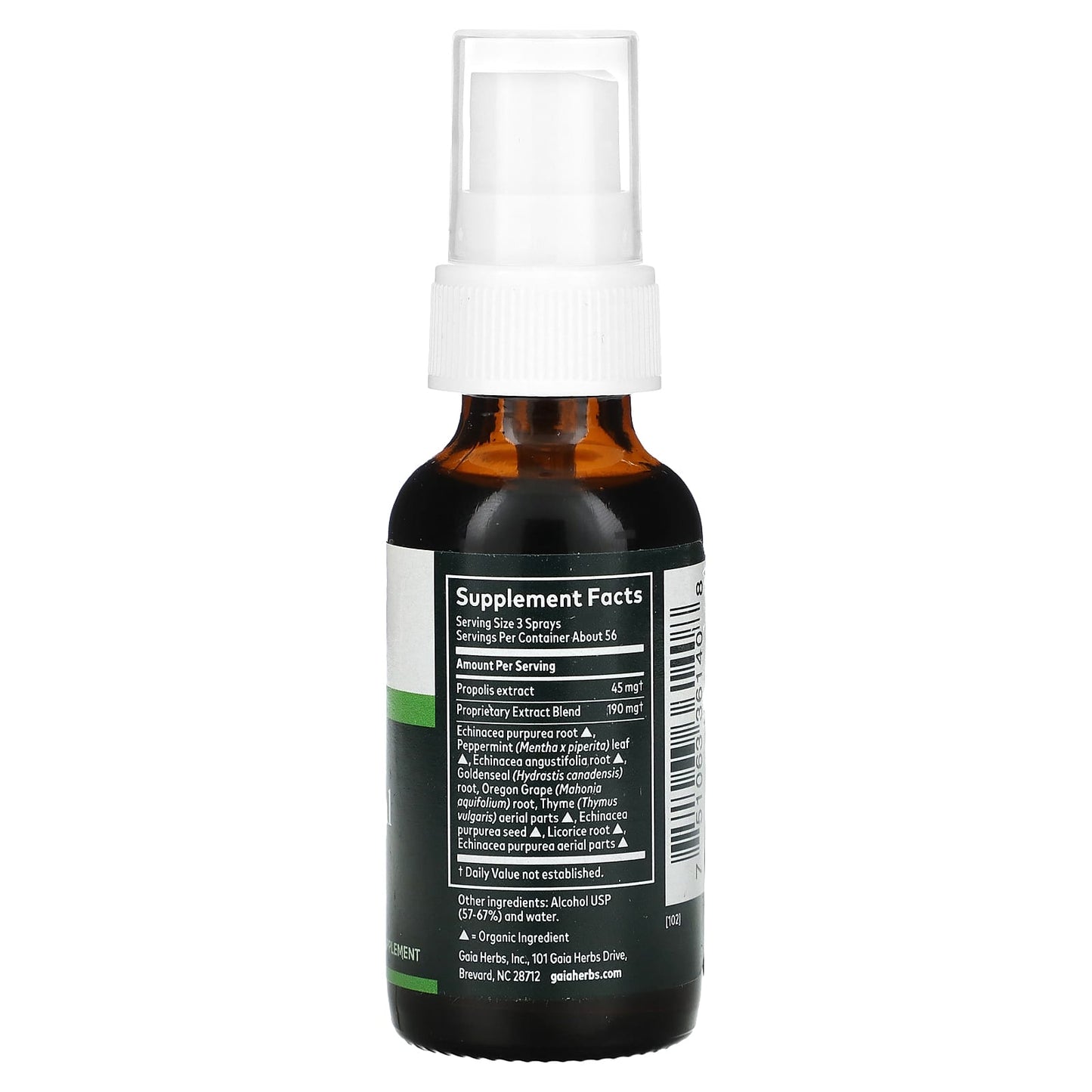 Gaia Herbs, Throat Spray, Echinacea Goldenseal Propolis, 1 fl oz (30 ml)