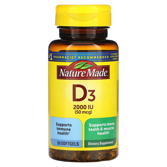 Nature Made-Vitamin D3-50 mcg (2,000 IU)-90 Softgels