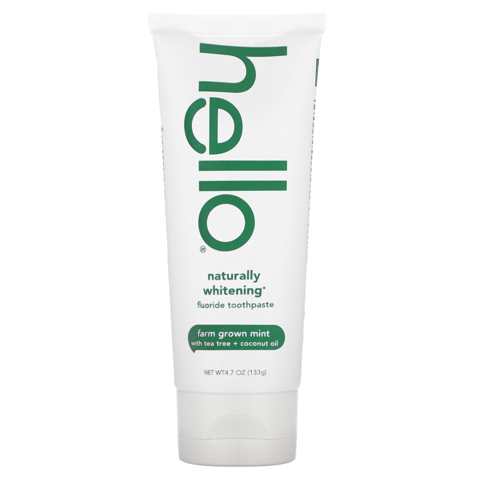 Hello-Naturally Whitening Fluoride Toothpaste-Farm Grown Mint-4.7 oz (133 g)