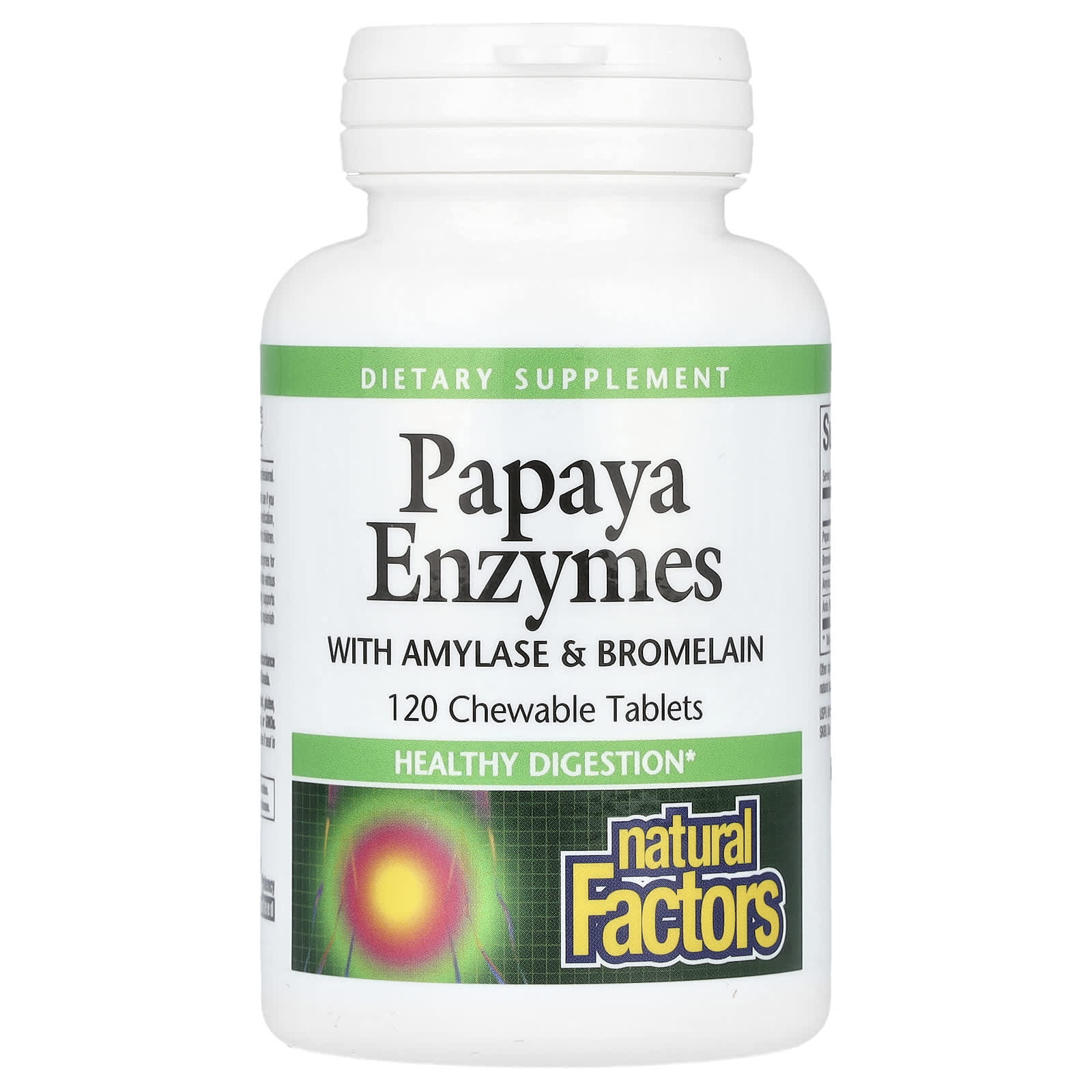 Natural Factors-Papaya Enzymes with Amylase & Bromelain-120 Chewable Tablets