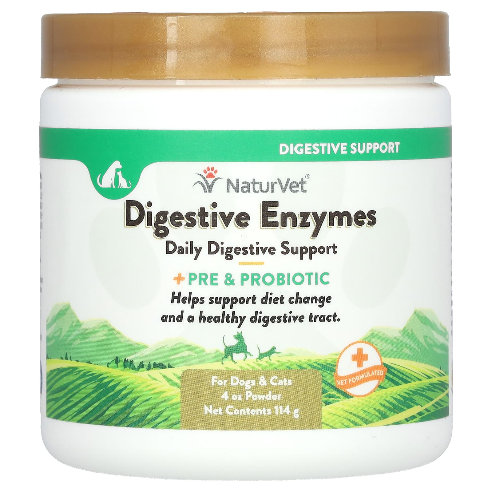 NaturVet-Digestive Enzymes + Pre & Probiotic-For Dogs & Cats-4 oz (114 g)