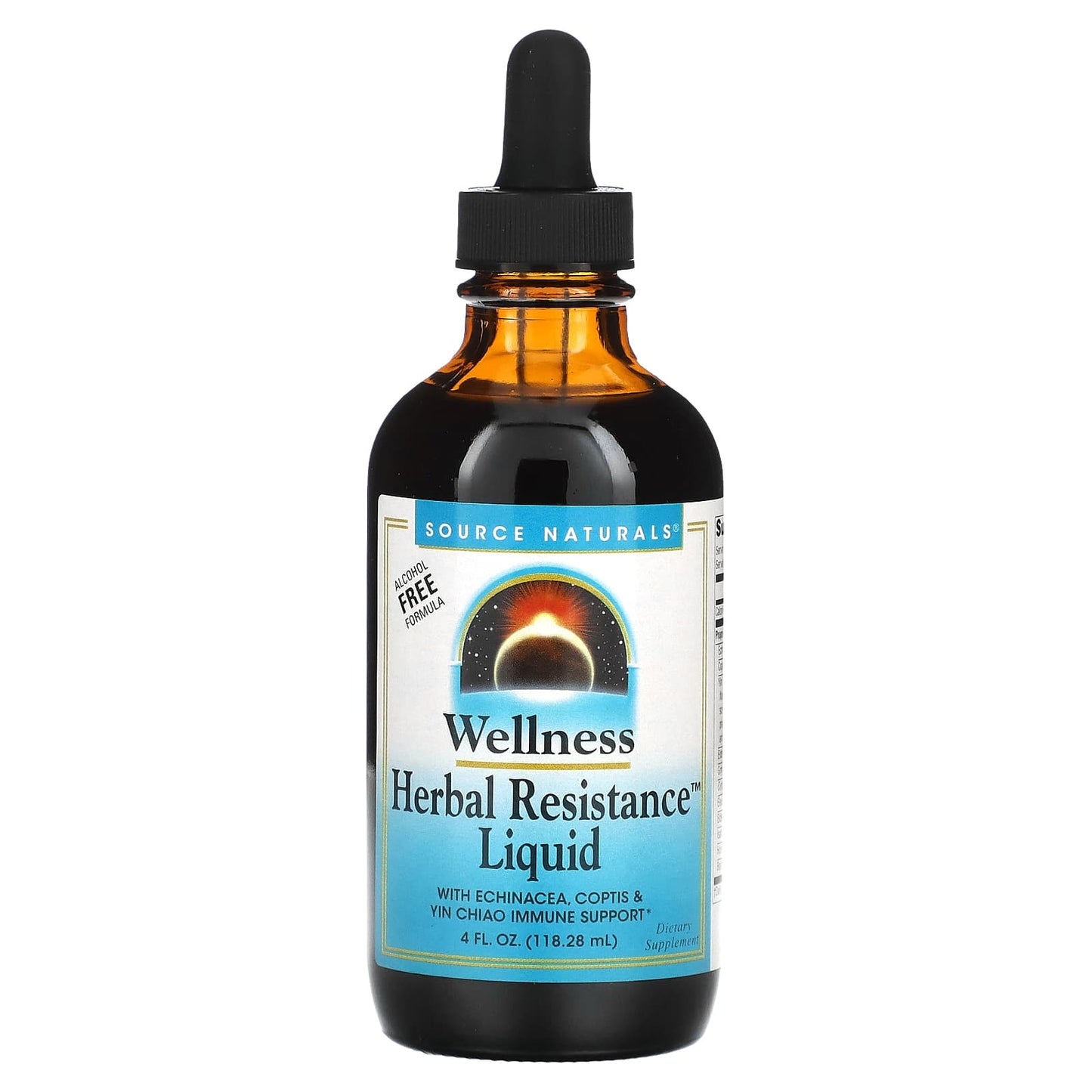 Source Naturals-Wellness-Herbal Resistance Liquid with Echinacea-Coptis & Yin Chiao-Alcohol Free-4 fl oz (118.28 ml)